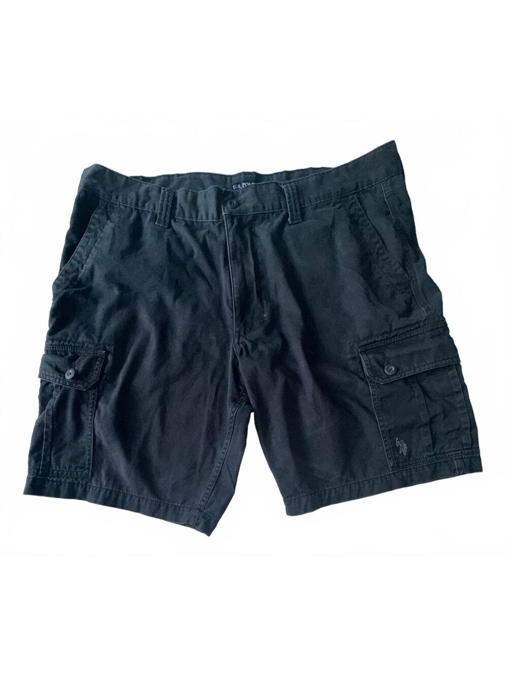 U.S. Polo Assn Cargo Shorts Men’s 40 Black Cotton Outdoor Utility Casual W40**